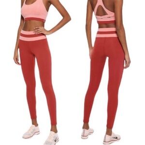 Women's burnt orange and coral High-Waisted Leggings